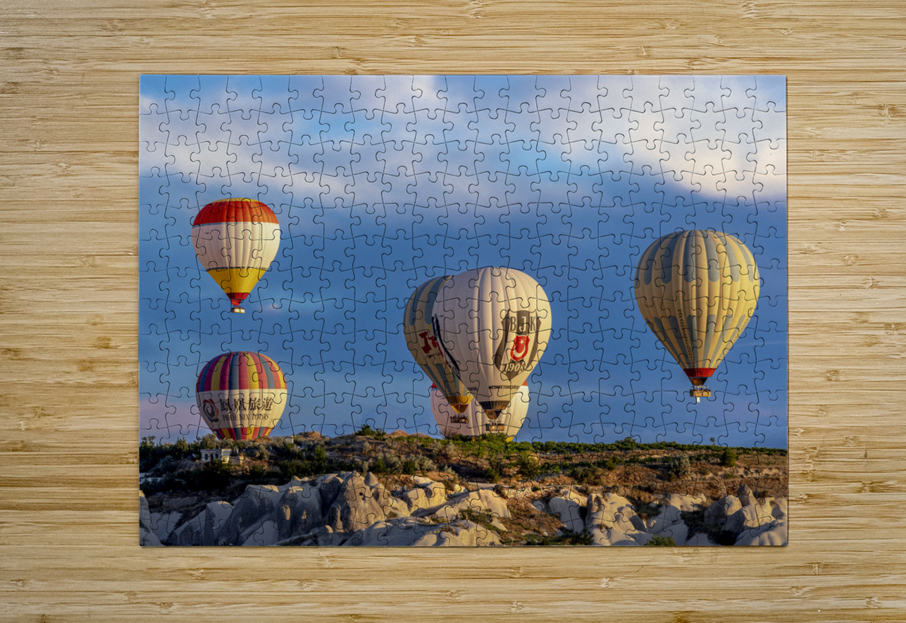Hot air balloons fly over Goreme. Turkey Gualtiero Boffi Puzzle printing