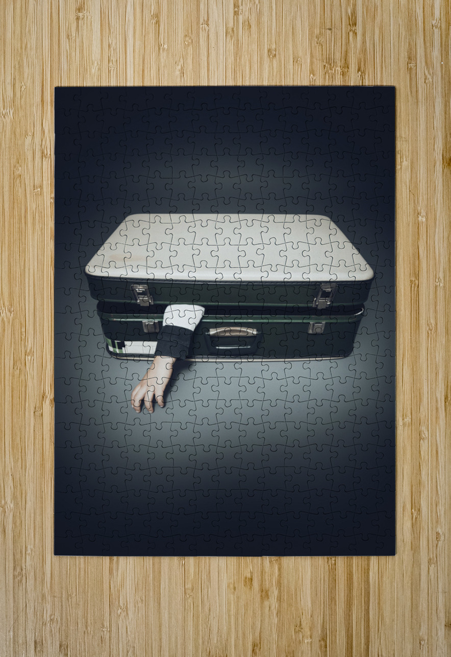 arm sticks out of an suitcase Gualtiero Boffi Puzzle printing