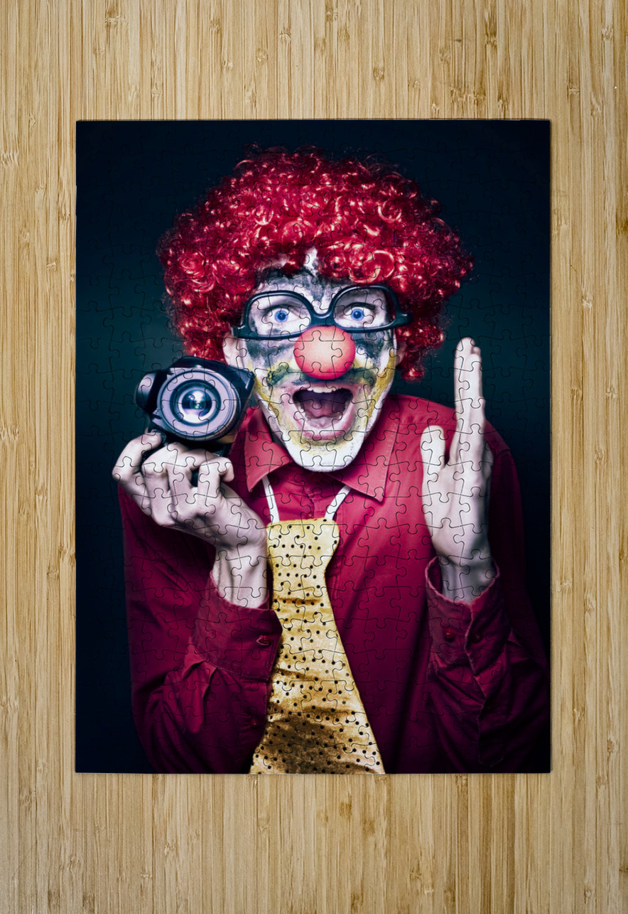 Excited Clown With Camera At Kids Birthday Party Jorgo Puzzle printing