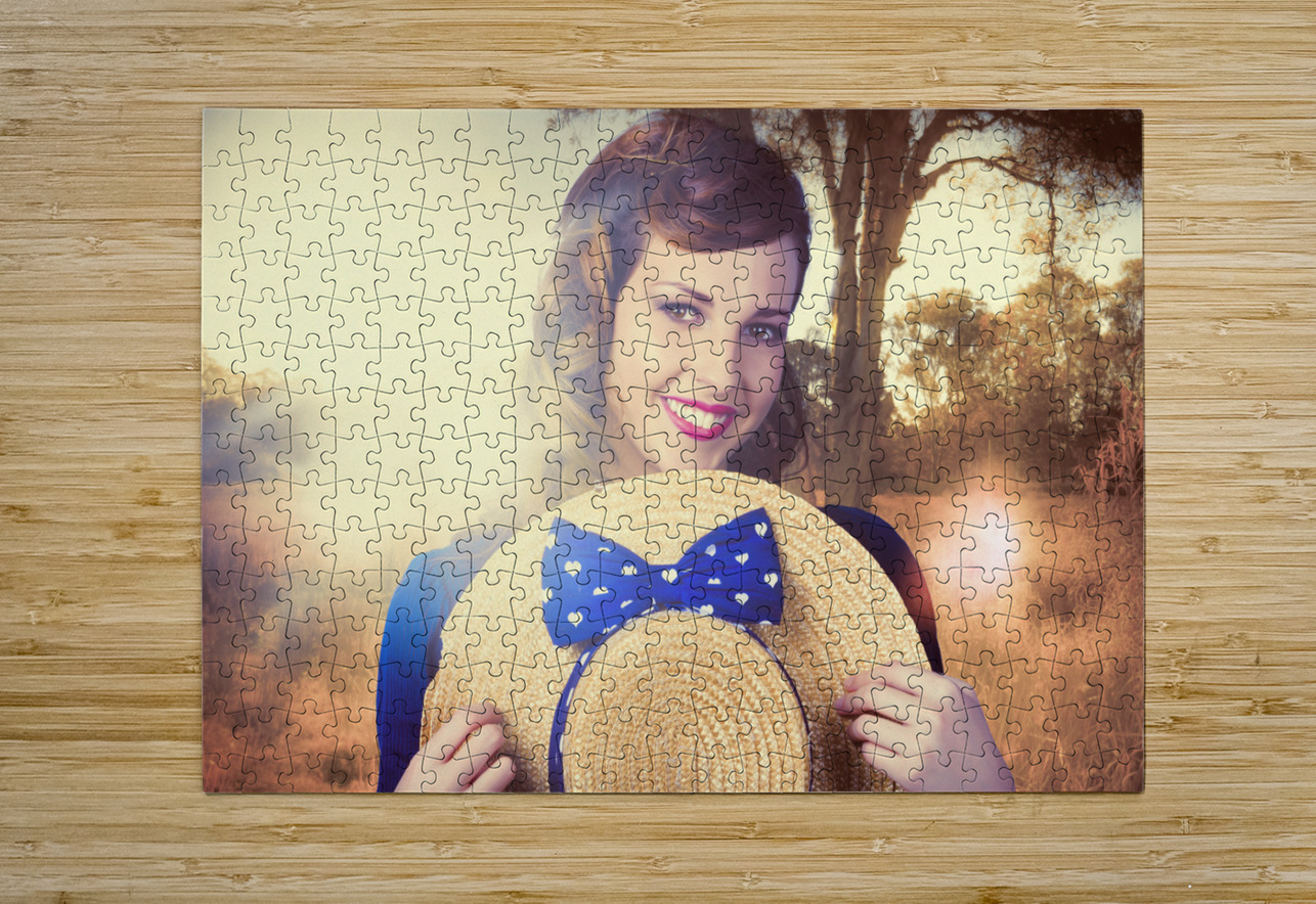 Vintage portrait of a country pinup girl Jorgo Puzzle printing