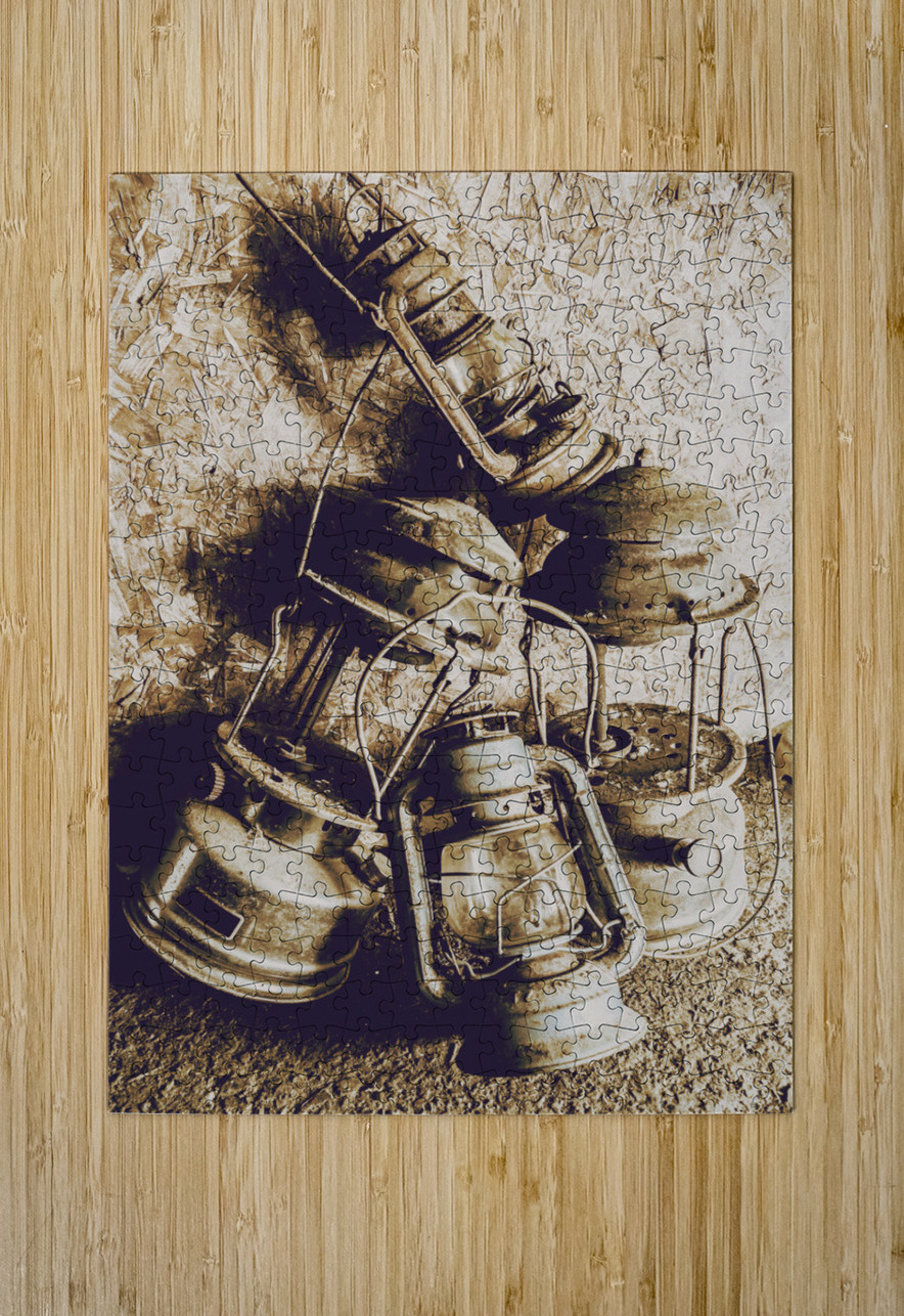 Closeup Of Antique Oil Lamps Jorgo Puzzle printing