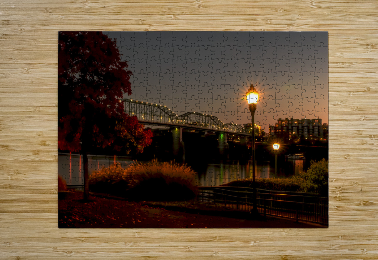 Chattanooga River Night Reflections Norma Brandsberg Photography Puzzle printing