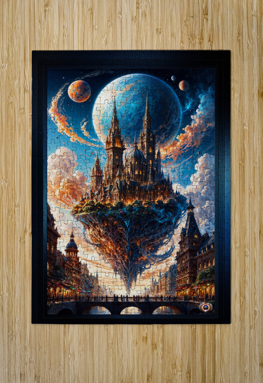 The Sky City Of Travenous Astonishing AI Concept Art Portrait by Xzendor7 xzendor7 Puzzle printing