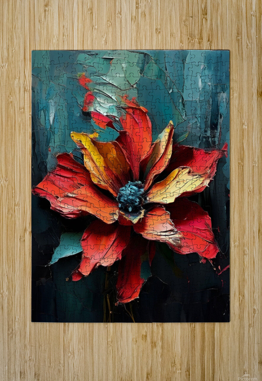 Bold Red Flower Painting Artshop Puzzle printing