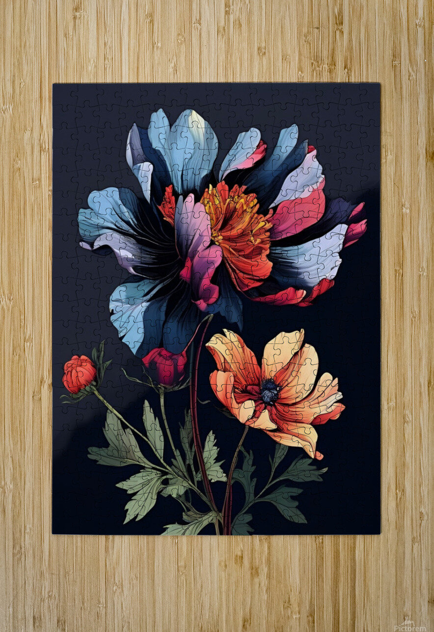 Vibrant Blooms in the Night Artshop Puzzle printing