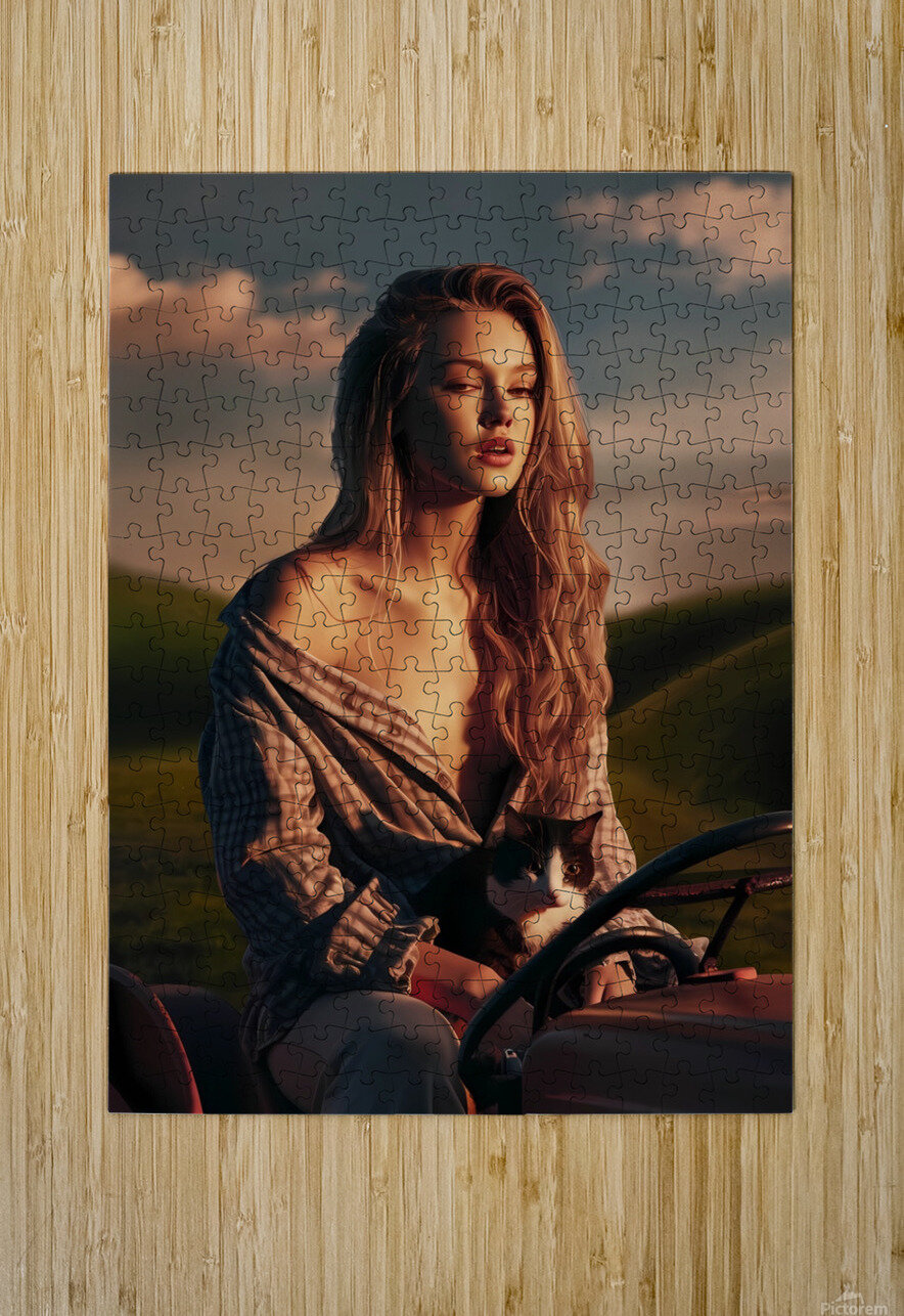 a captivating photograph of a young woman and cat 1715440550.2098 Surf Puzzle printing