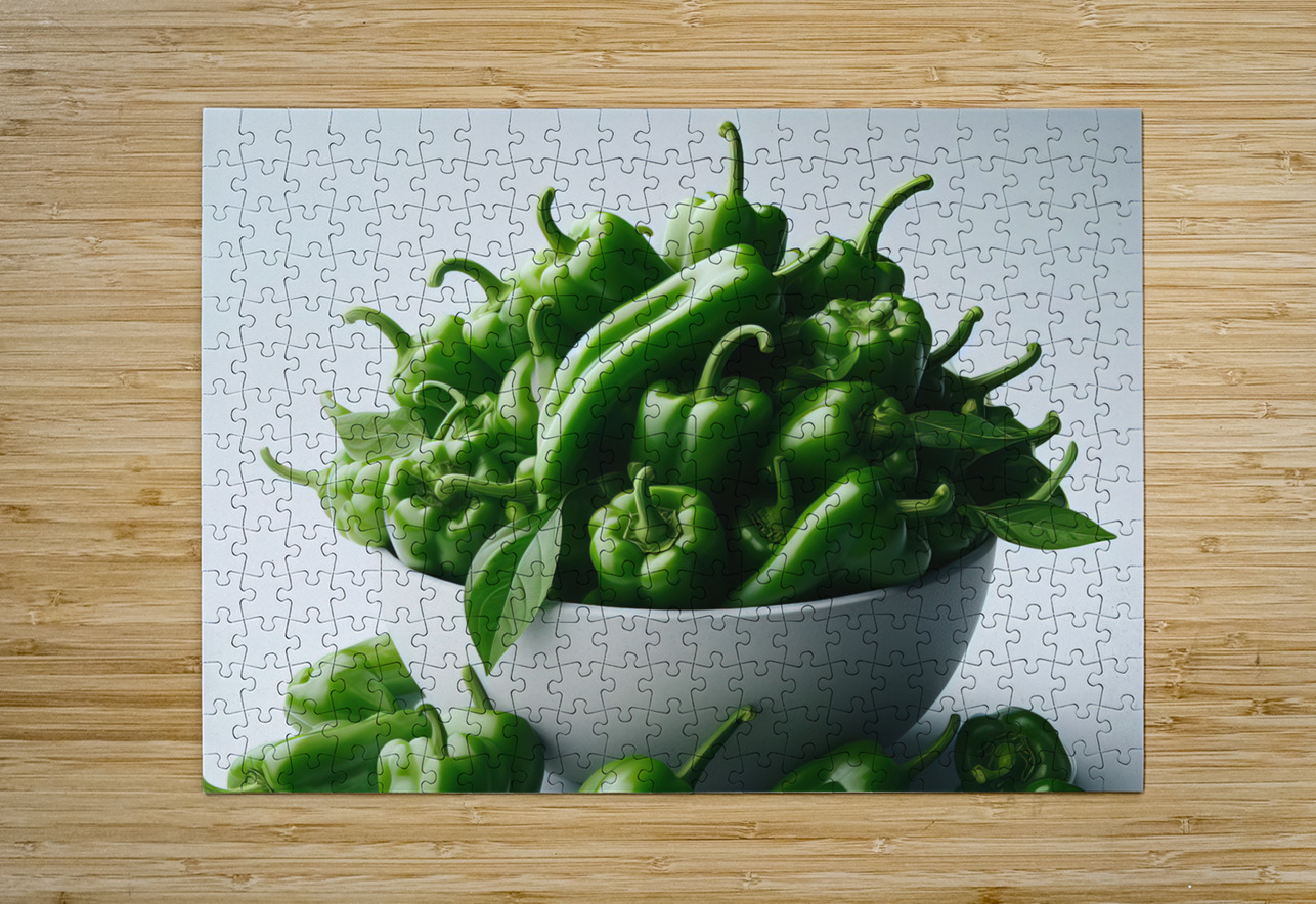 Red green yellow peppers food 14 artvi Puzzle printing