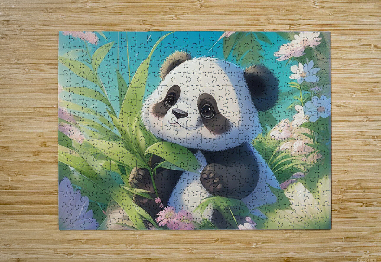 An animestyle digital illustration a baby panda 11 Bayu Perkasa Puzzle printing