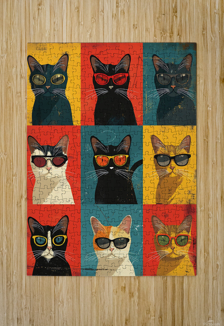 Fantastic Funky Cats  decowallart Puzzle printing
