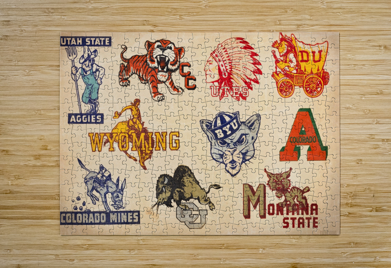 1940s Rocky Mountain Region Colleges Art Row One Brand Puzzle printing