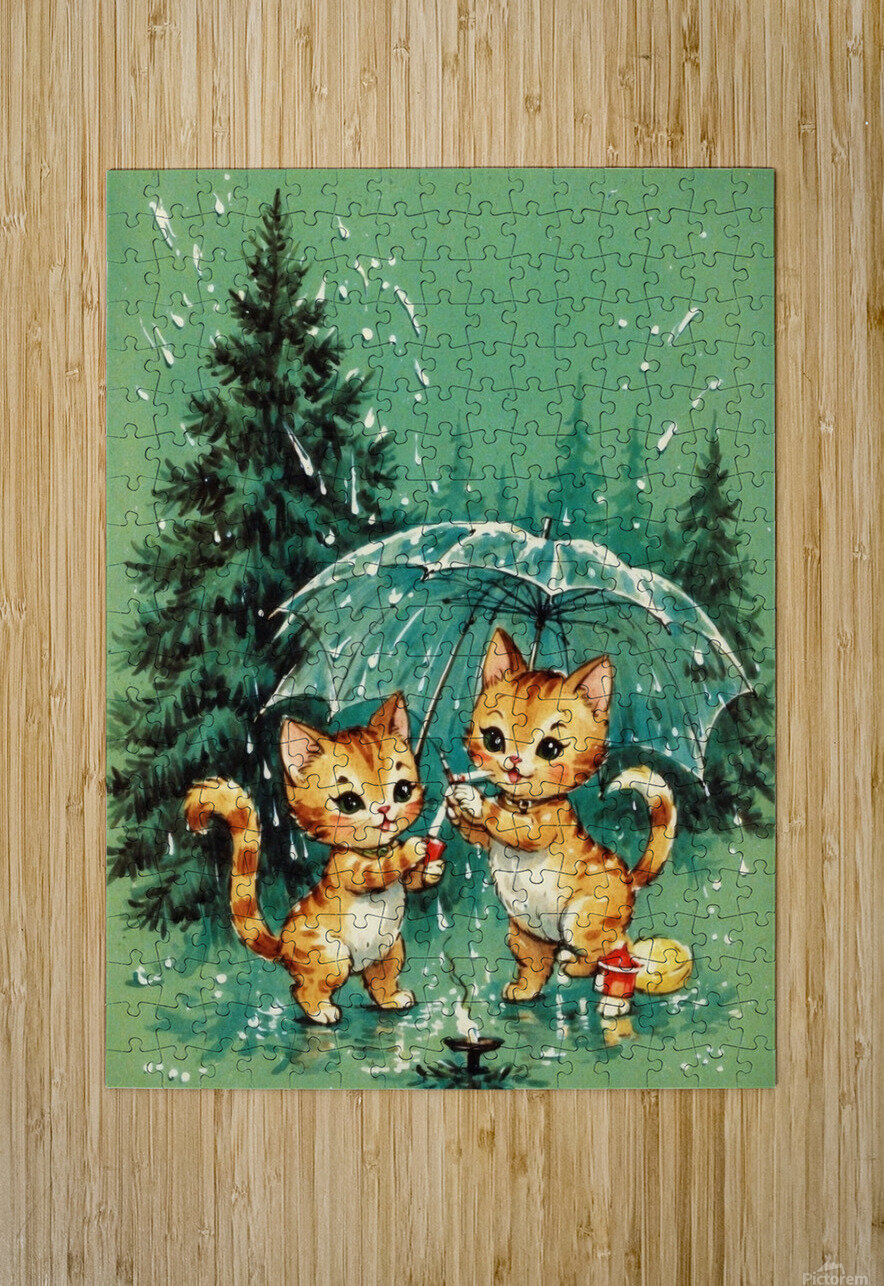 Default kewpie retro cartoon cats smoking cigaret almashmash Puzzle printing