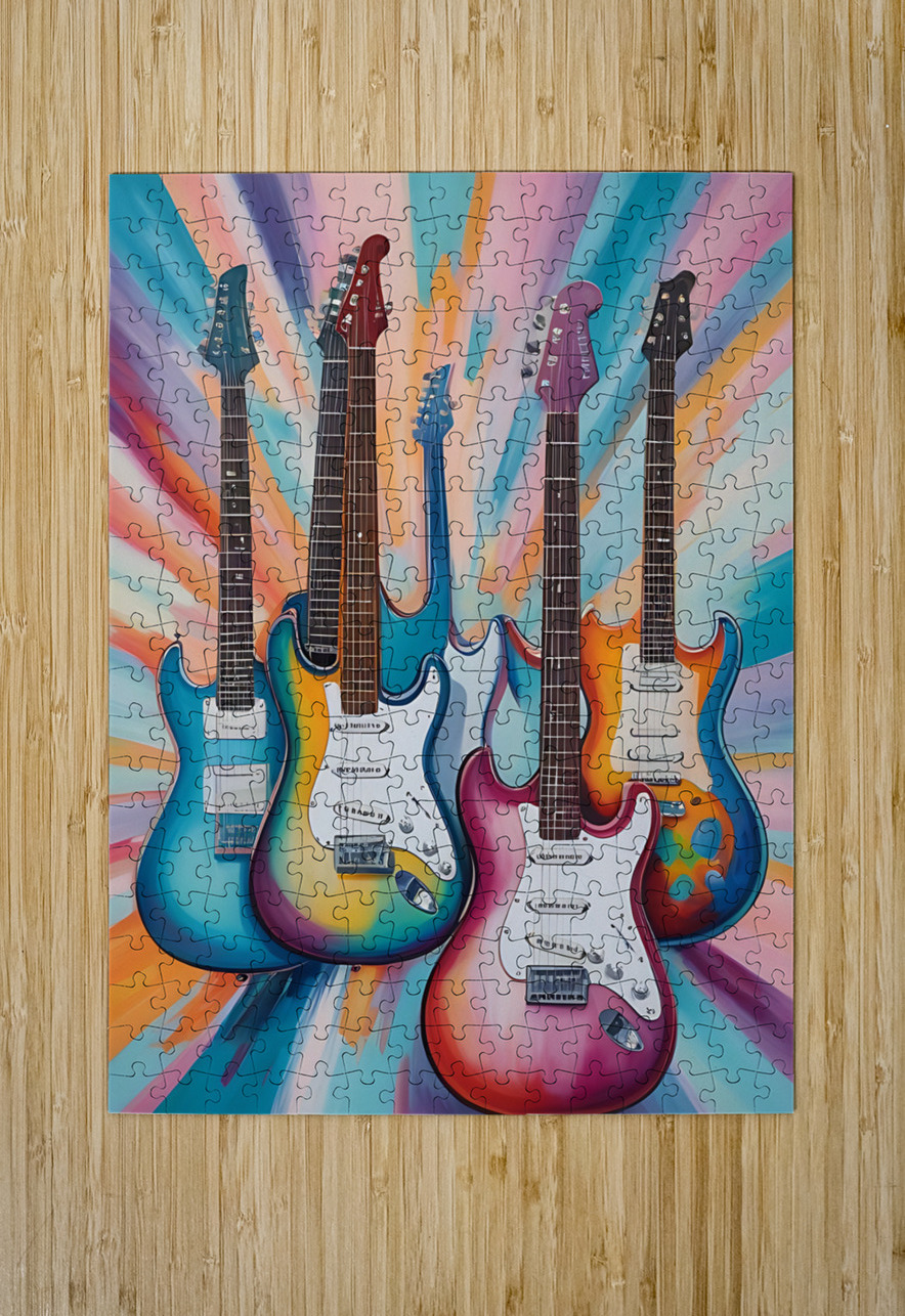 Rainbow Guitars Esmonbijouart Puzzle printing