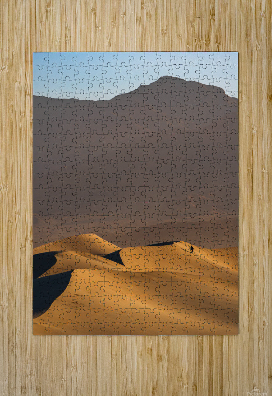 Death Valley USA. Man vs Sand dune John Nilsson Puzzle printing