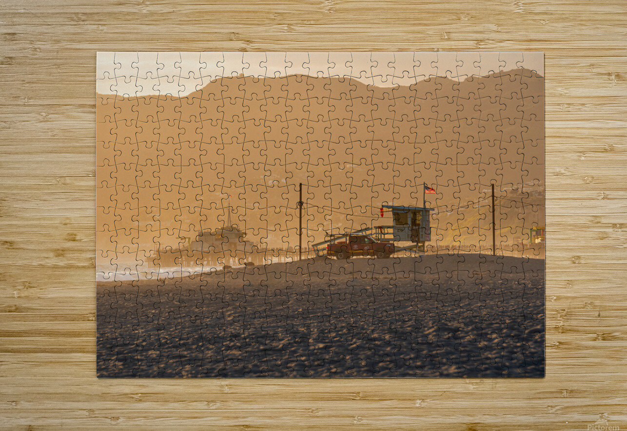 Santa Monica USA. A lifeguard tower at sunset John Nilsson Puzzle printing
