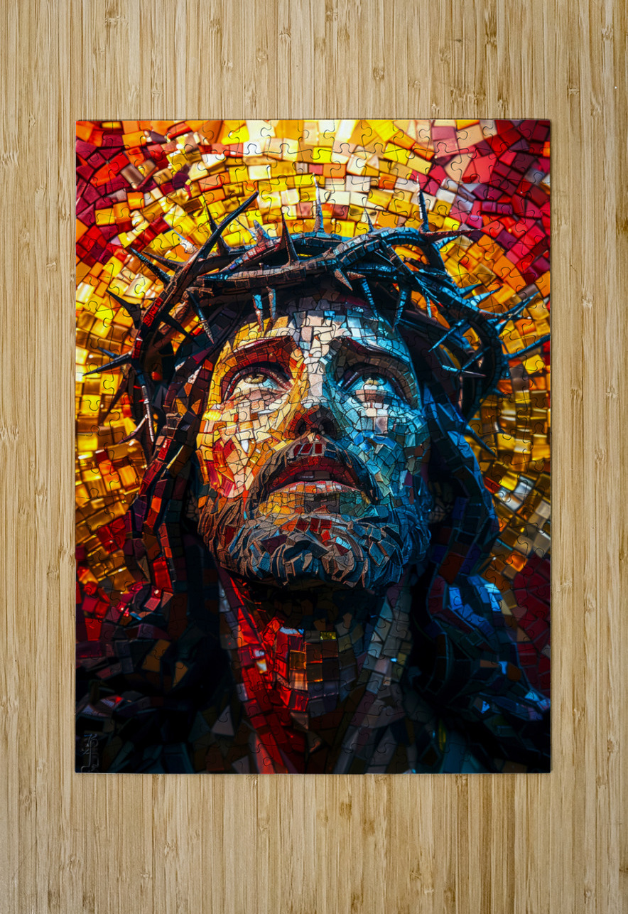 Vibrant mosaic of a bearded man Gualtiero Boffi Puzzle printing