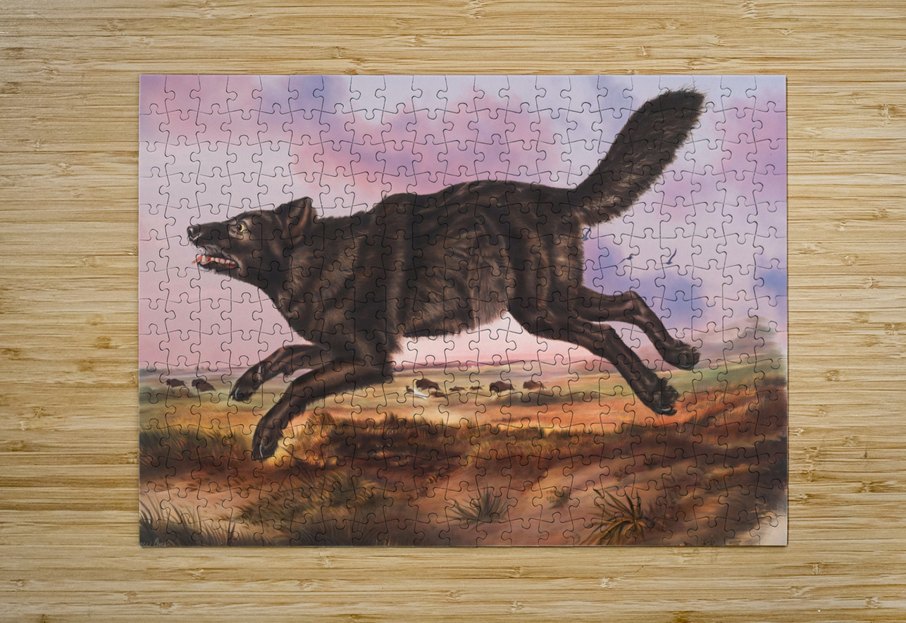 Black American Wolf Row One Brand Puzzle printing