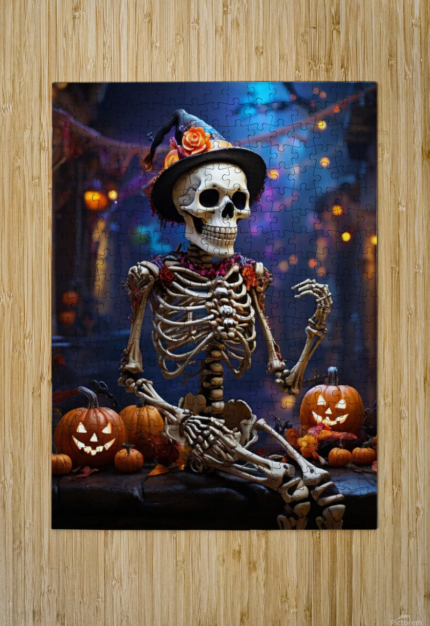 Default A jubilantly festive skeleton adorned in  1716758991.4803 GHANM ALYOUSEF Puzzle printing