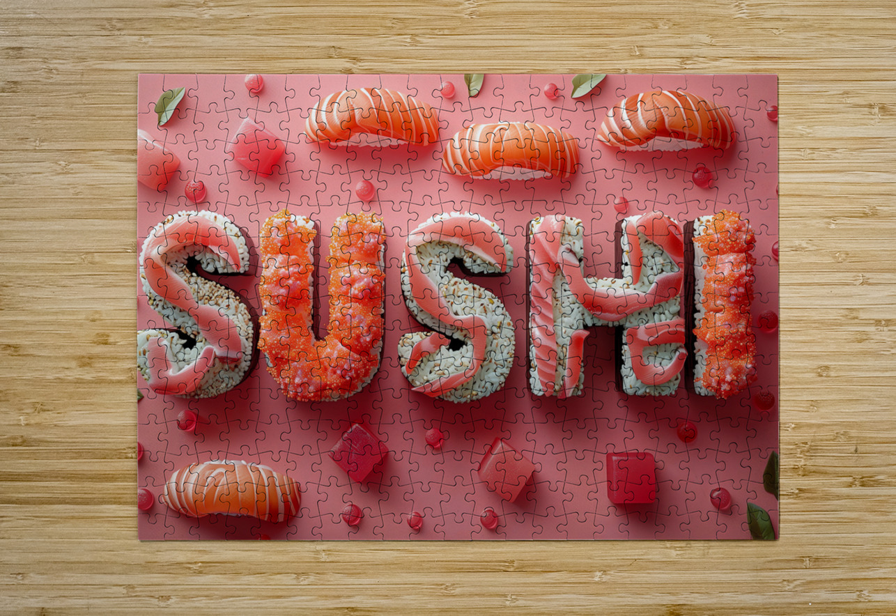 3d letters SUSHI with sushi food and accessorie 7 ASAR STUDIOS Puzzle printing