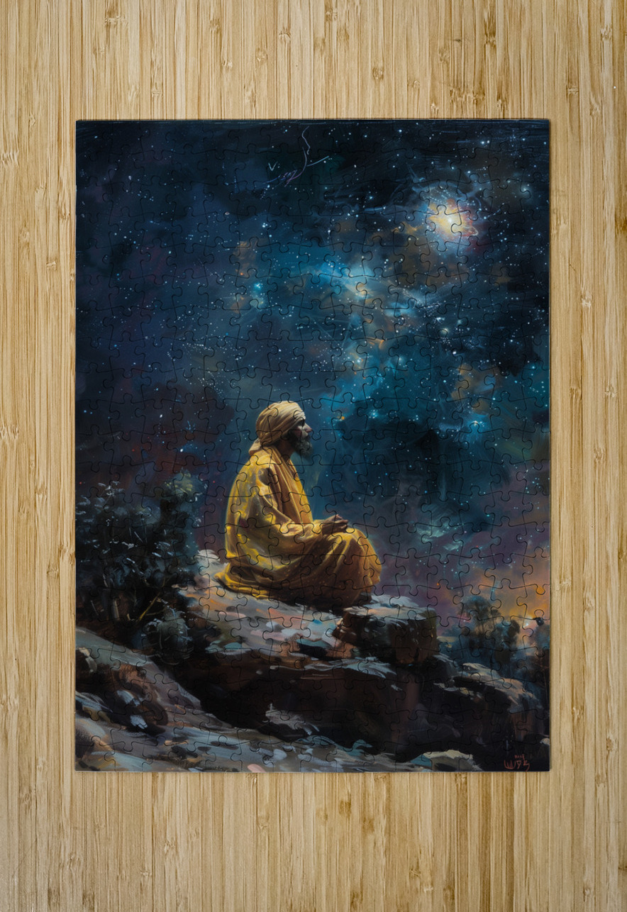 19th century oil painting sufi in the garden of 5 ASAR STUDIOS Puzzle printing