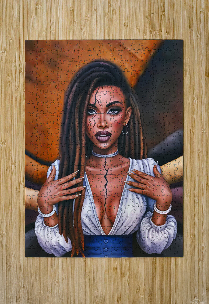 Cracked Elegance Onyx Oasis  Puzzle printing