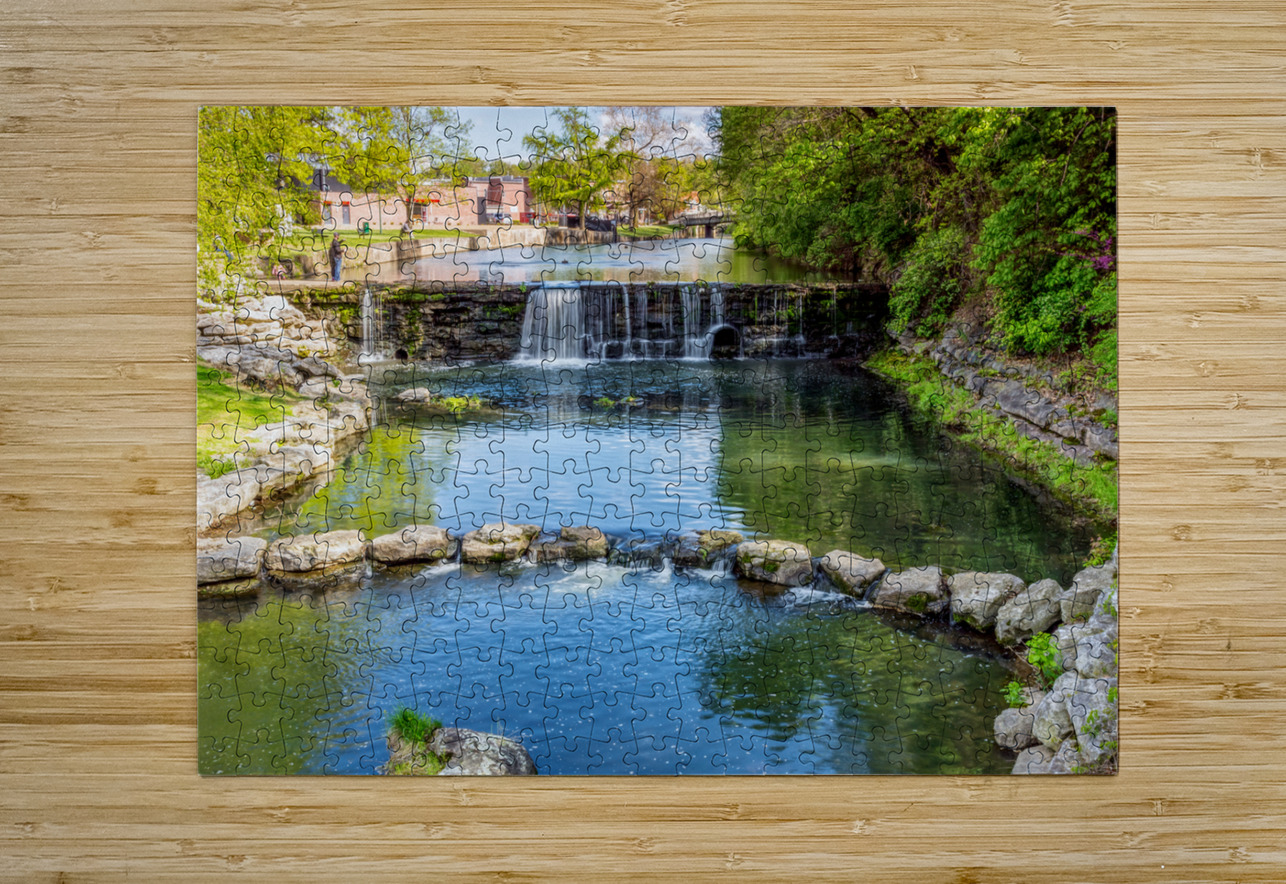 Cascading Waterfall Siloam Springs Arkansas Jennifer White Puzzle printing