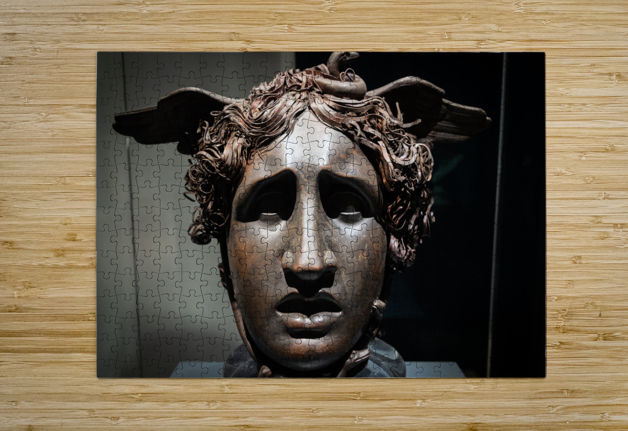 Head of Medusa by sculptor Antonio Canova 1799 bronze and cop Paolo Modena Puzzle printing