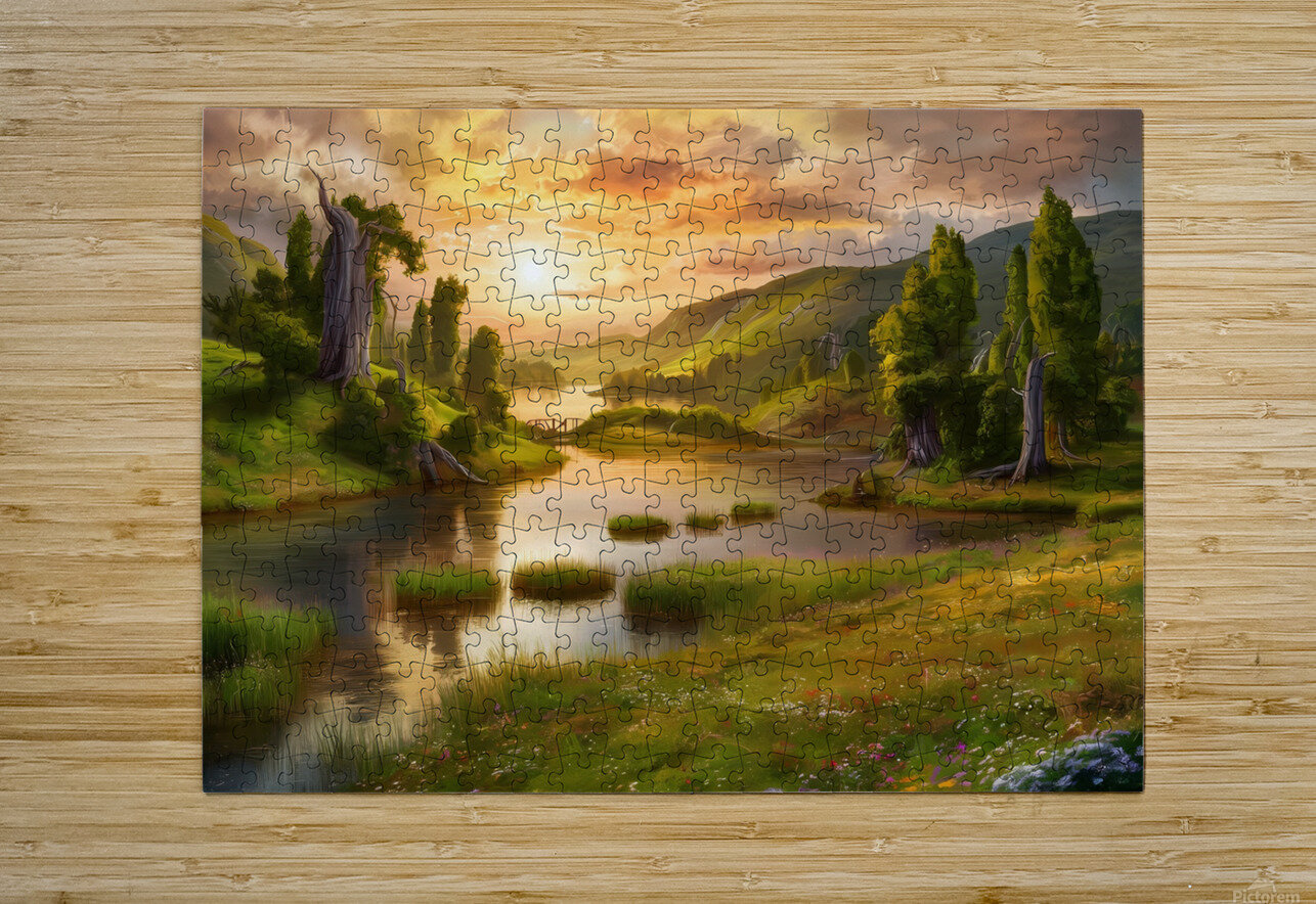 large-scale landscape painting  Samir hosny Puzzle printing