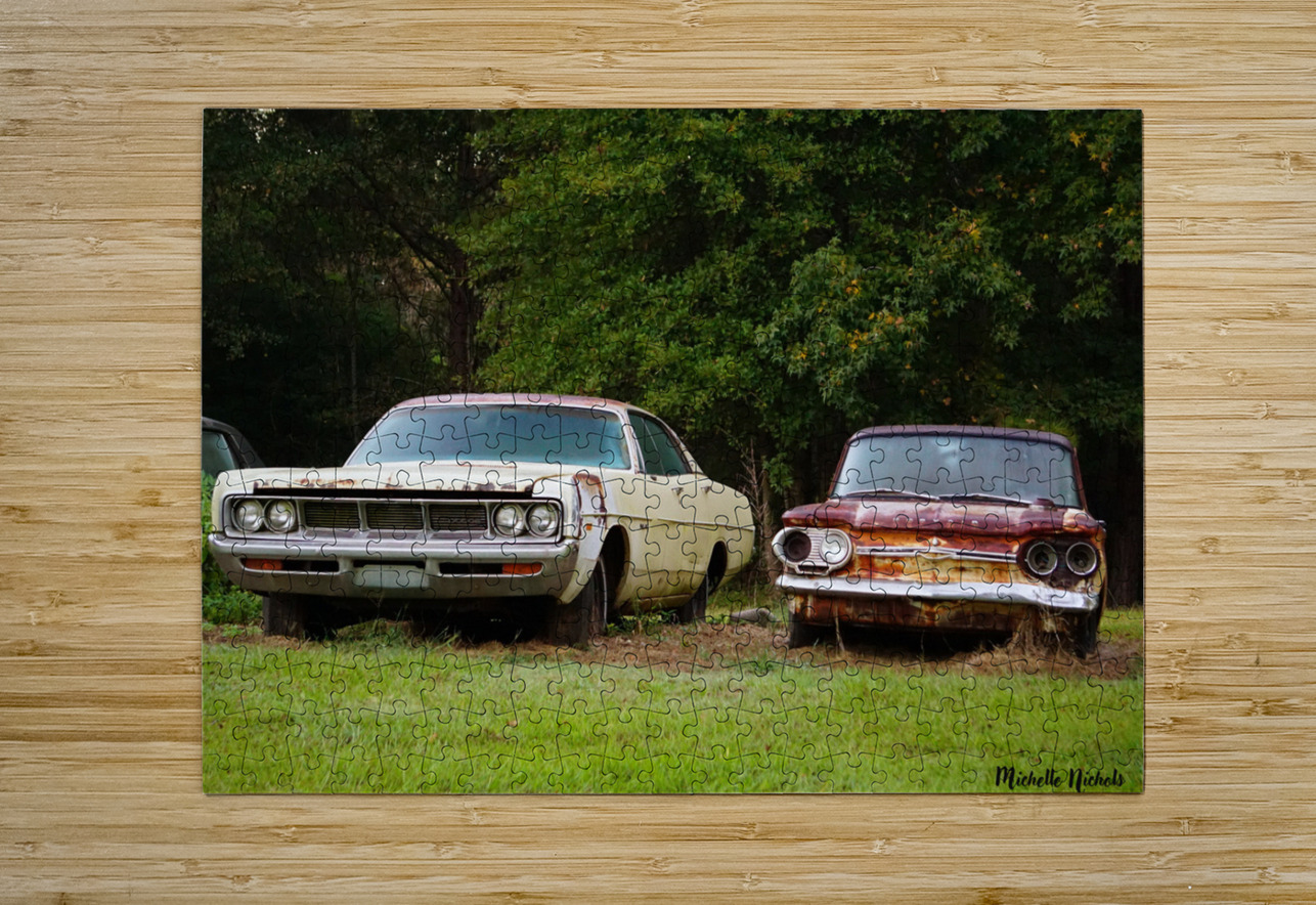 Old Cars in a Field Michelle Nichols Puzzle printing