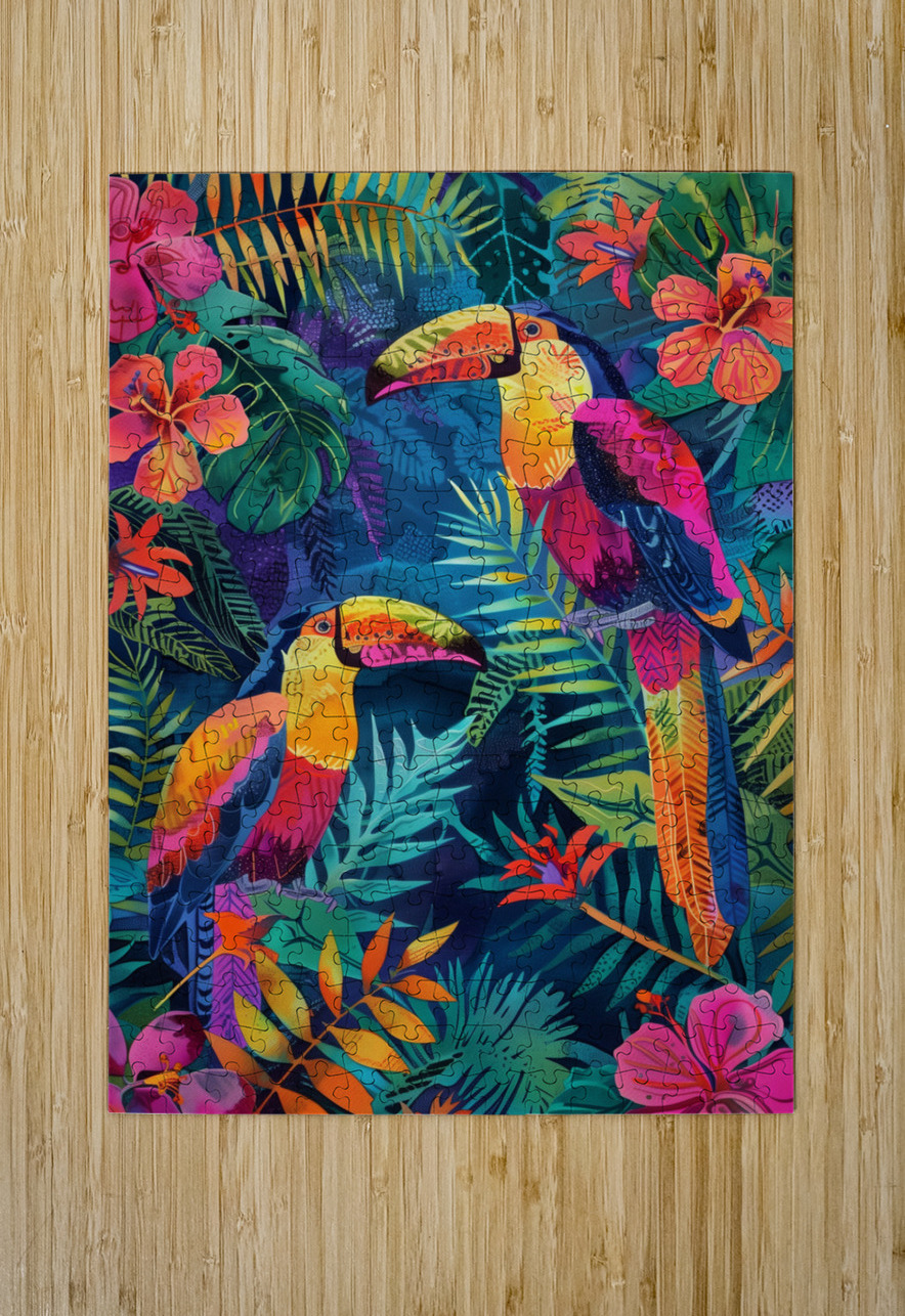 A painting in the style of imitation batik psyc d 1717467630.8498 ASAR STUDIOS Puzzle printing