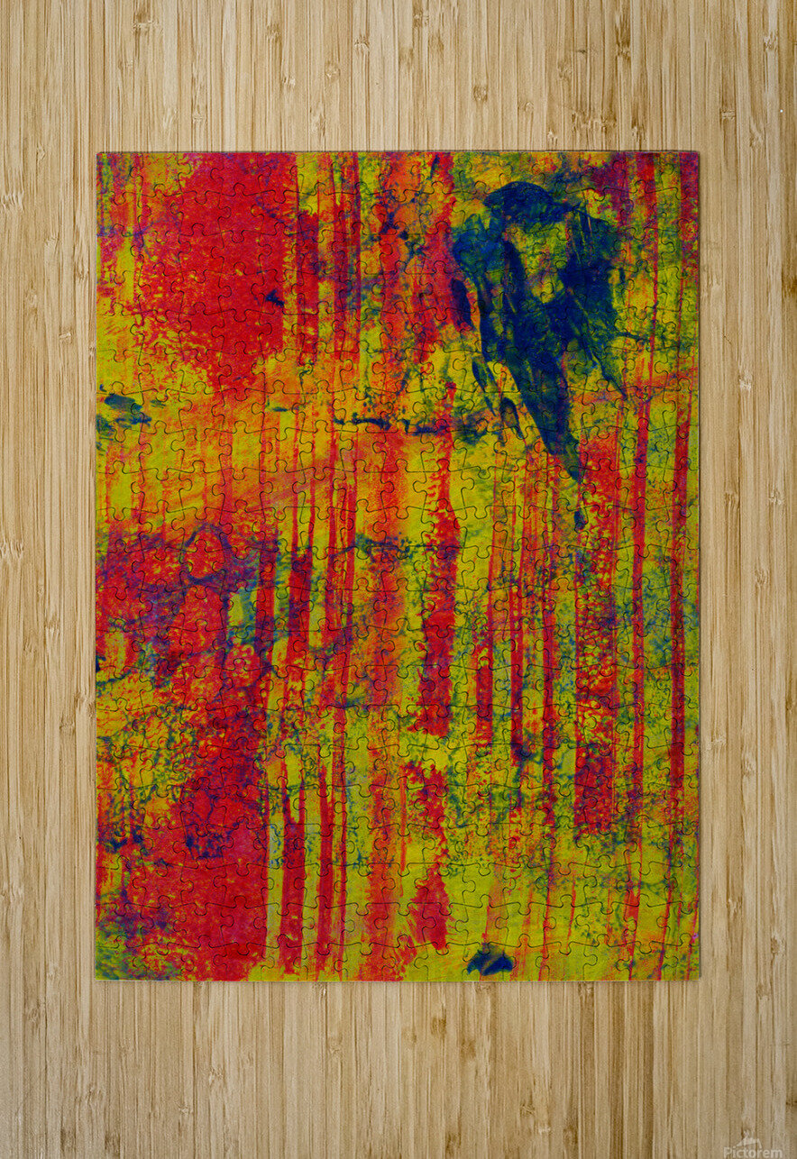 Vibrant Abstract Art with Bold Red and Yellow Pattern Youri Mahieu Puzzle printing