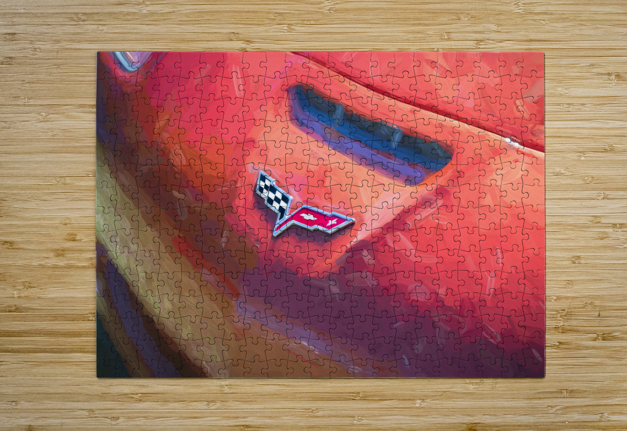 1986 Red C4 Chevrolet Corvette C4 X 6 Rich Franco Puzzle printing
