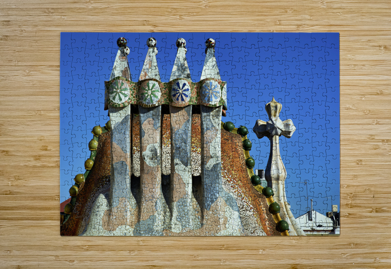 Barcelona. Catalonia. Spain. Casa Batllo is a renowned building located in the center of Barcelona and is one of Antoni Gaudi´s masterpieces Marco Brivio Puzzle printing