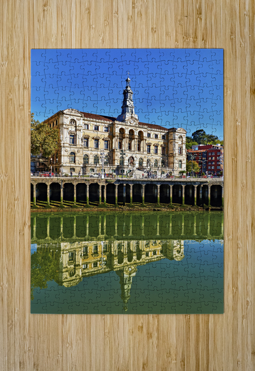 Bilbao Biscay Spain. Historical buildings by Nervion River Marco Brivio Puzzle printing