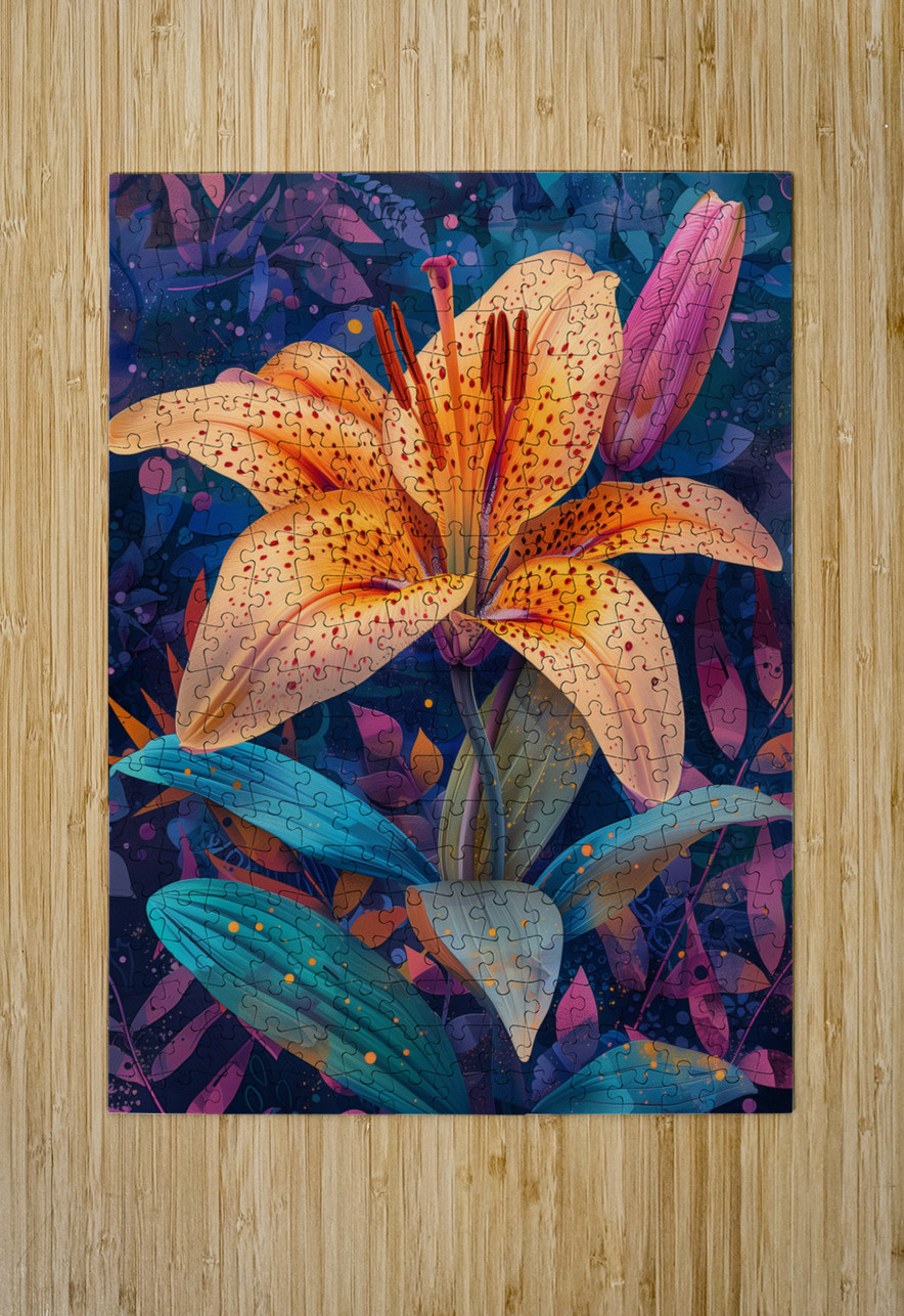 A vibrant lily flower in full bloom depicted wi 5 ASAR STUDIOS Puzzle printing