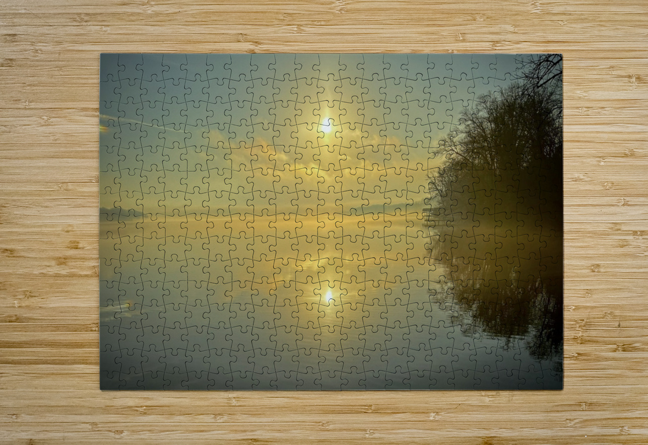 Misty Morning Reflection Jay W Dikeman Puzzle printing