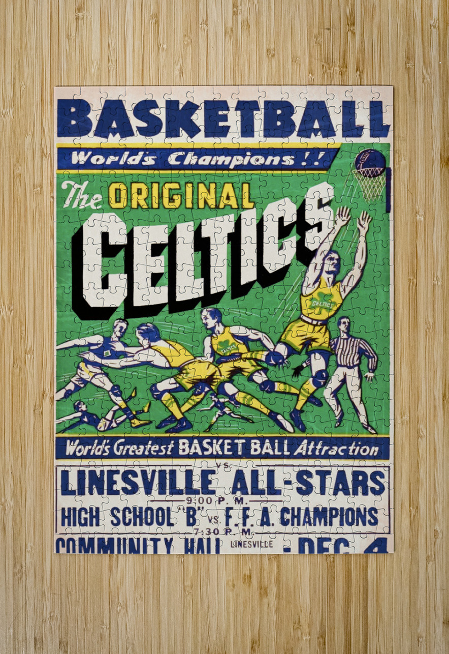 1930s original celtics basketball art Row One Brand Puzzle printing