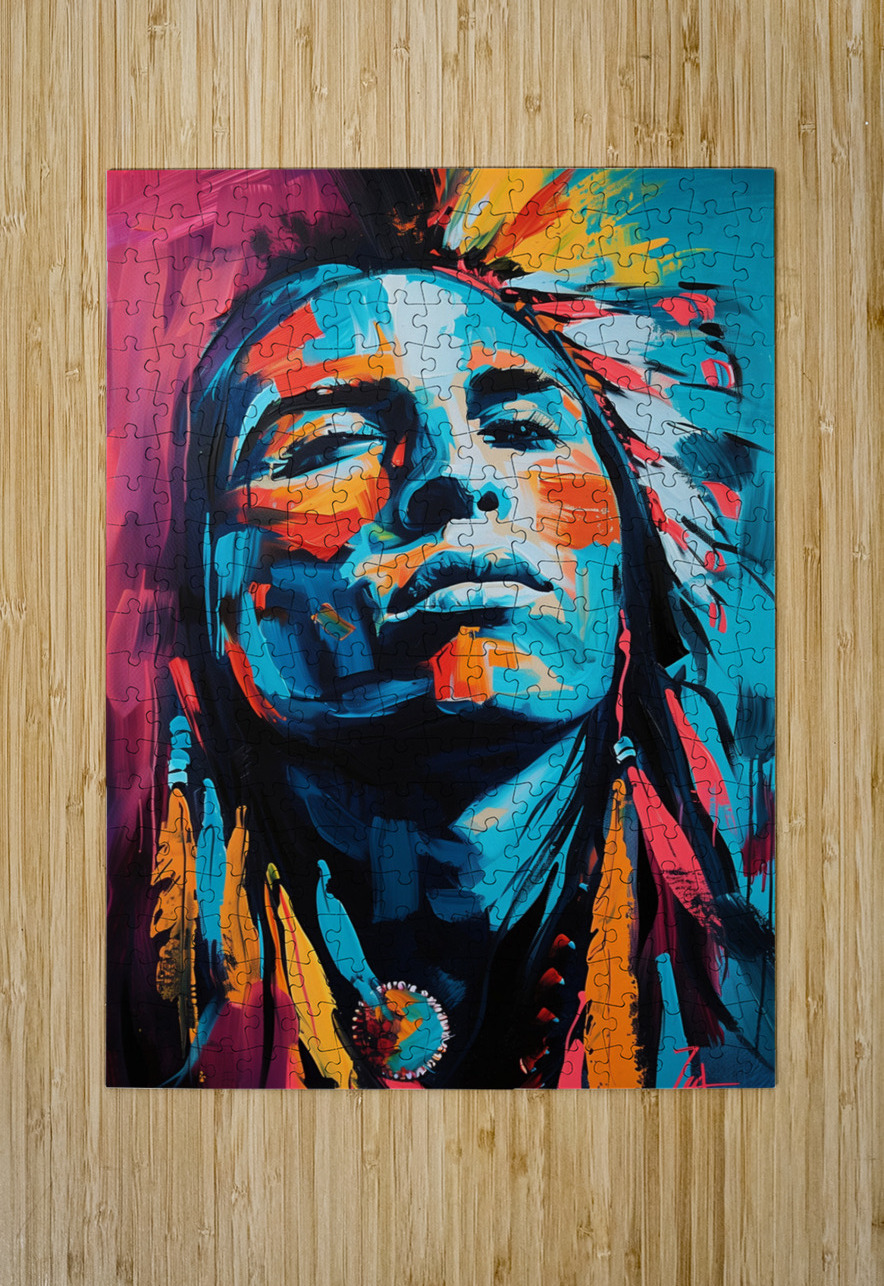 American Indian Chief  Handsome Attractive Port e ASAR STUDIOS Puzzle printing