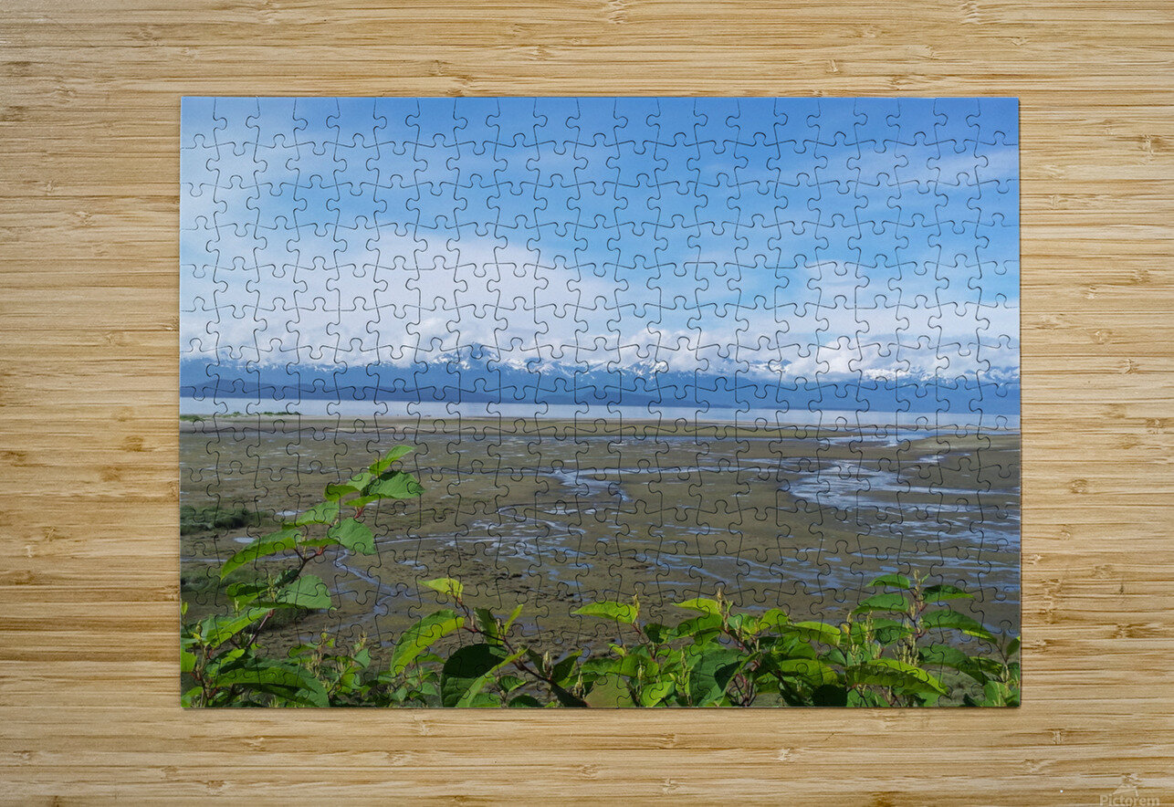 Alaskan Mountain Range with Clouds  Sheila Bugbee Puzzle printing