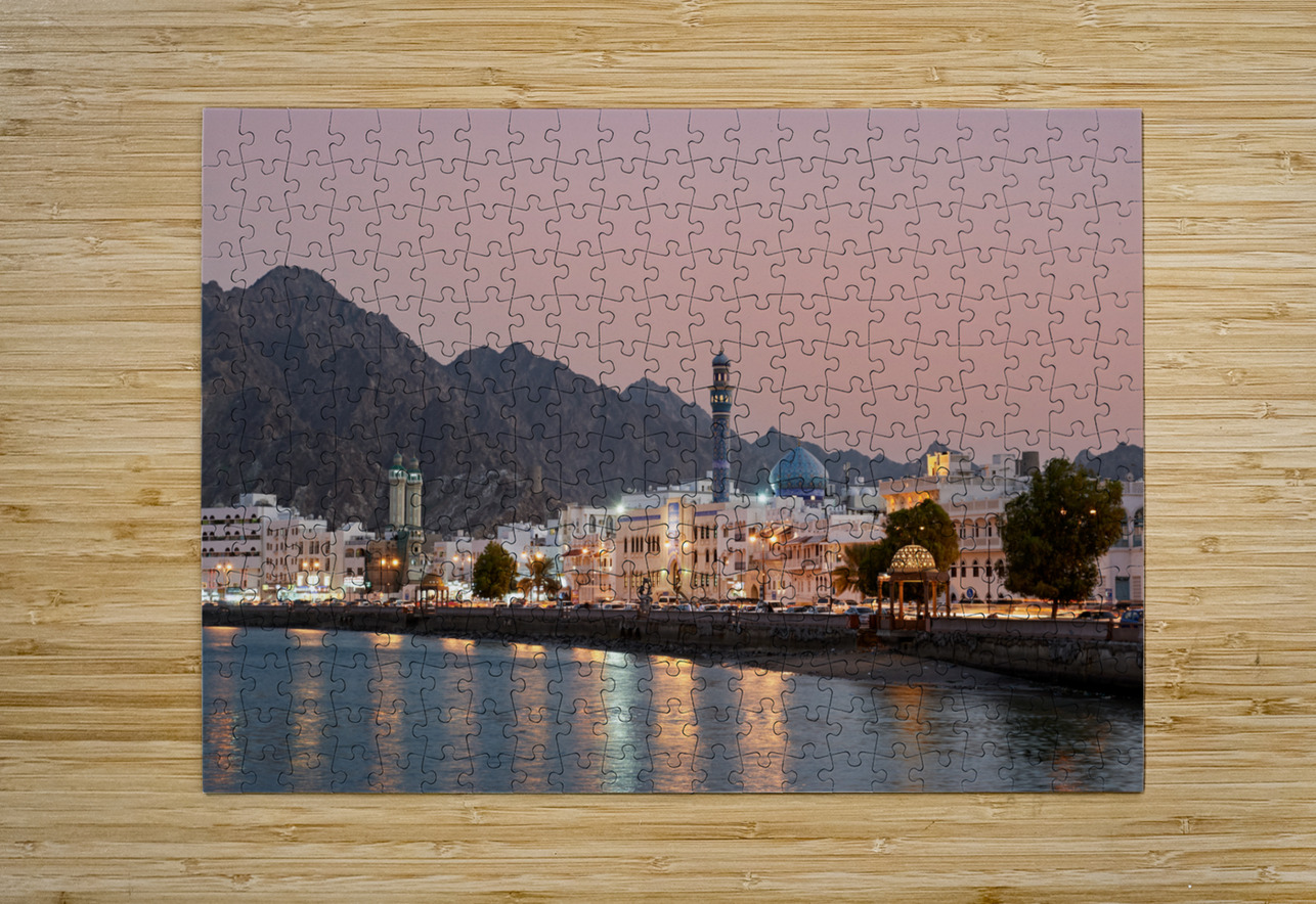 Oman. Muscat. Cityscape at sunset Marco Brivio Puzzle printing