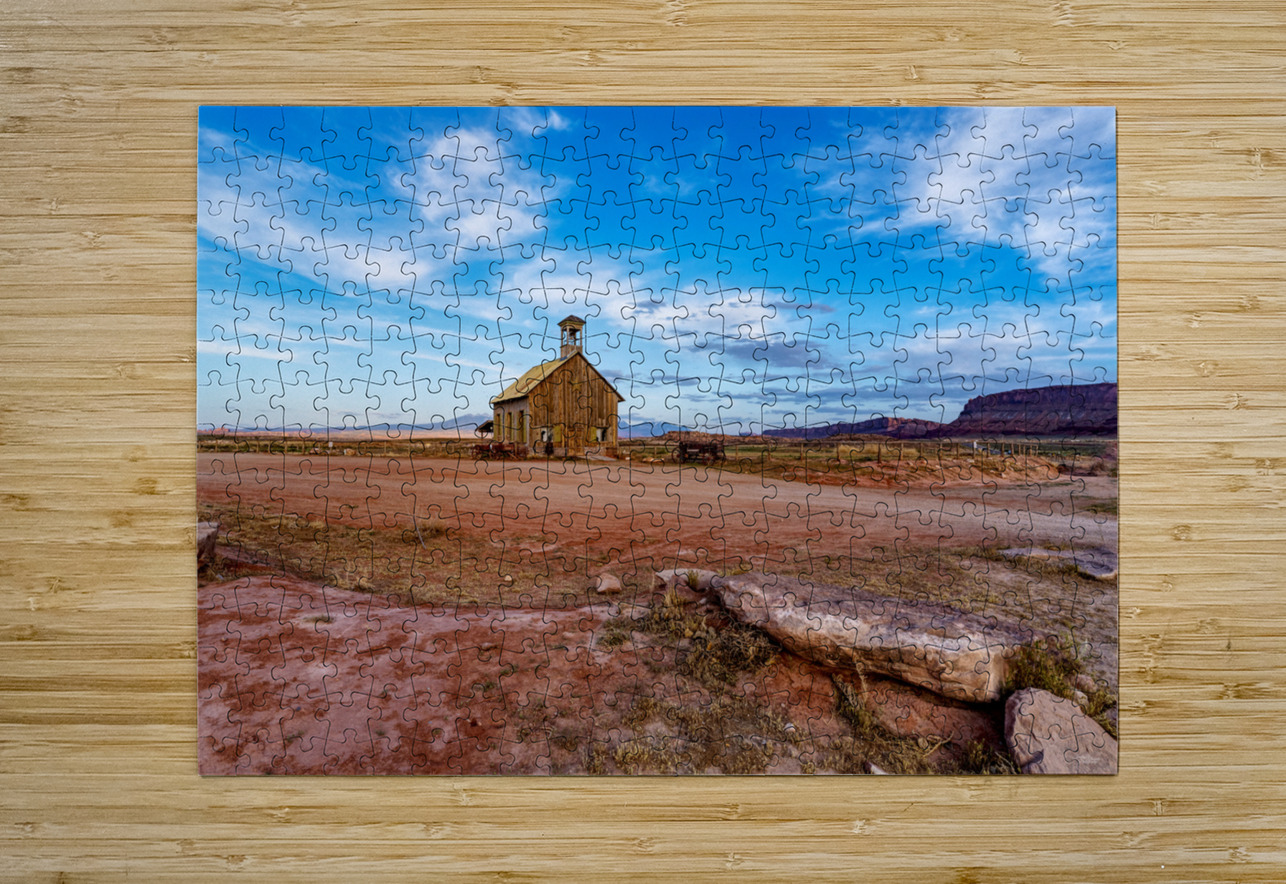 Old Western Church And Wagon Moab Utah Jennifer White Puzzle printing