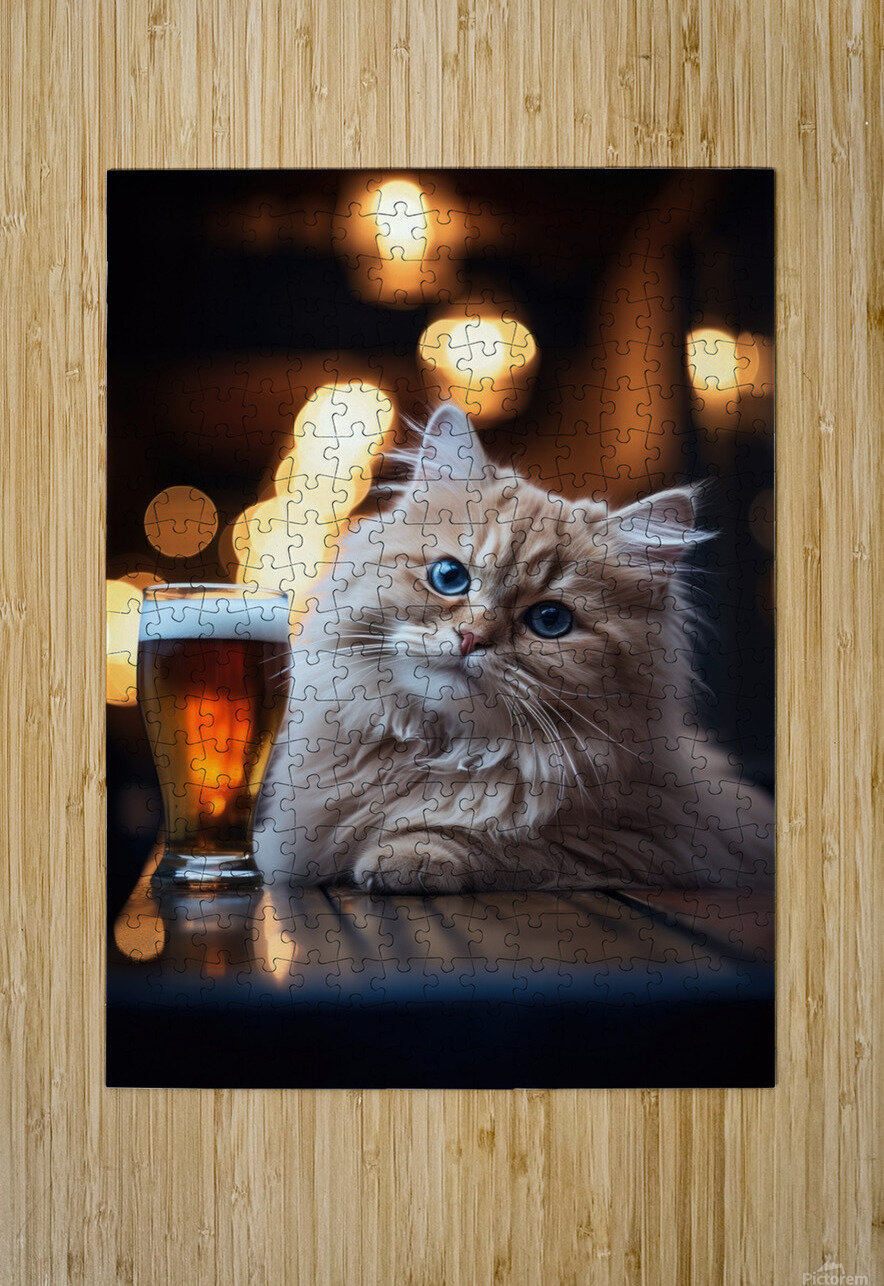 beer cat at the pub 4 4k Jensen Art Co Puzzle printing