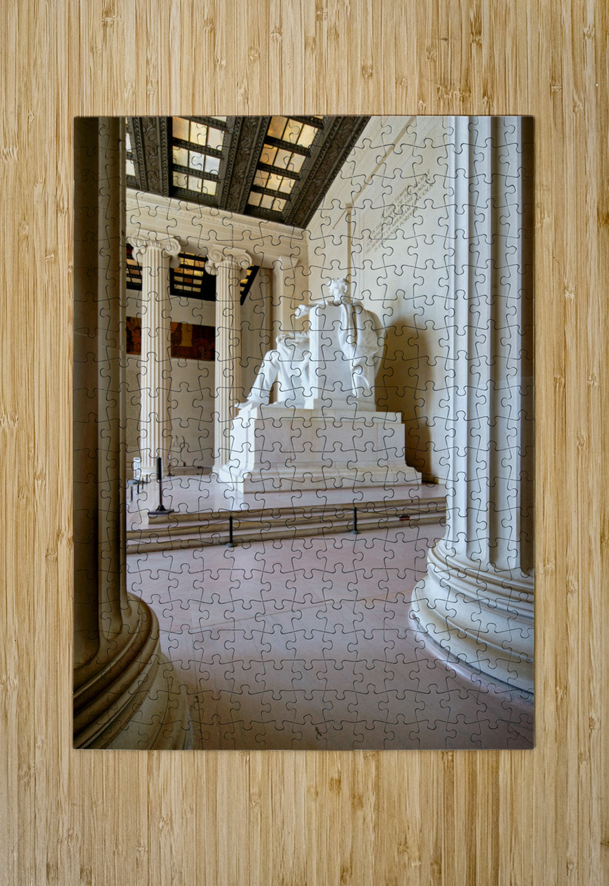 The marble statue of Abraham Lincoln inside the Lincoln Memorial. Washington D.C. Marco Brivio Puzzle printing