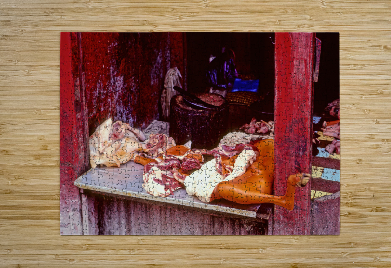 Nepal. Kathmandu. Butrcher Marco Brivio Puzzle printing