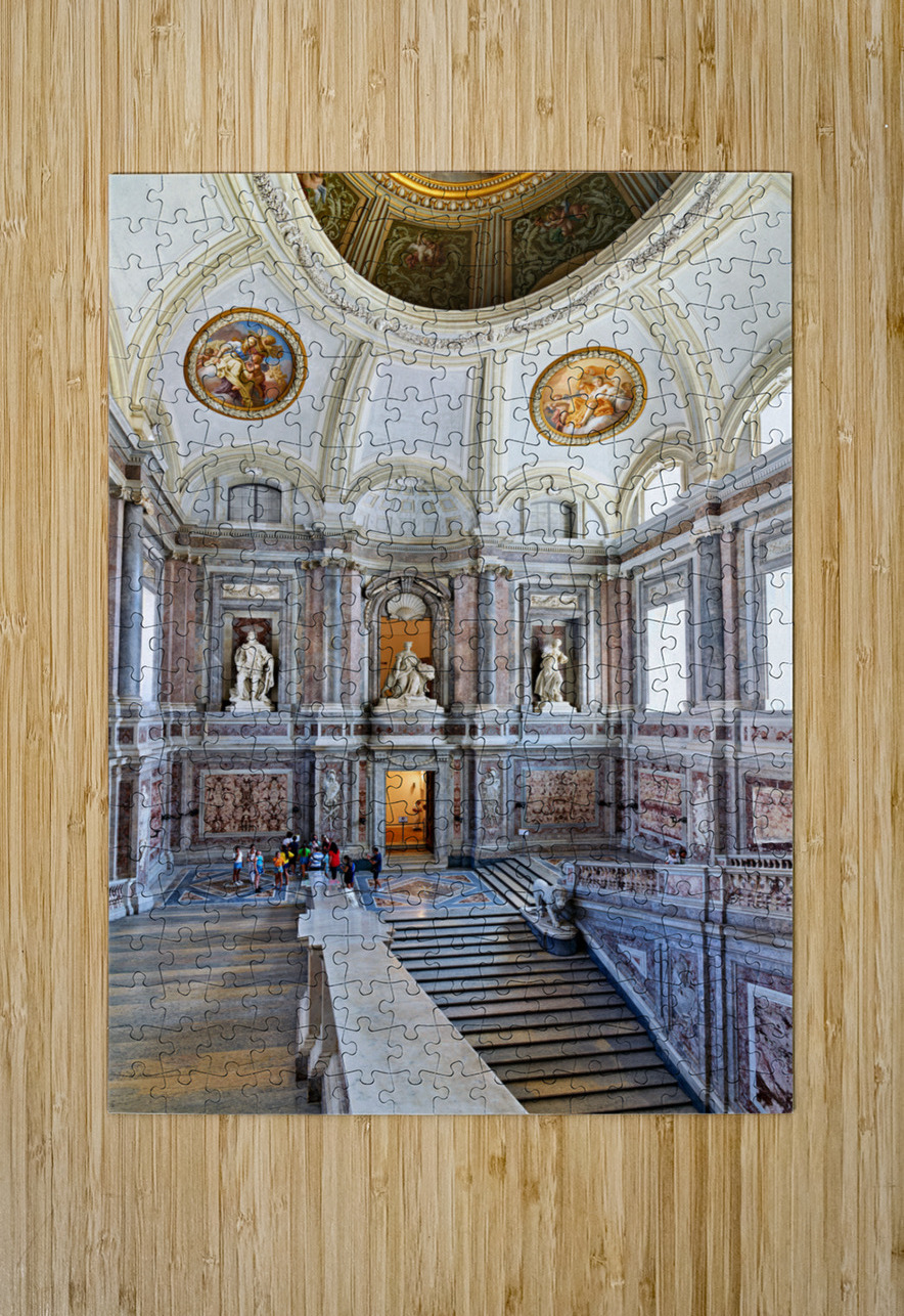 Caserta Campania Italy. The scalone staircase of honour by Luigi Vanvitelli at the Royal Palace Marco Brivio Puzzle printing