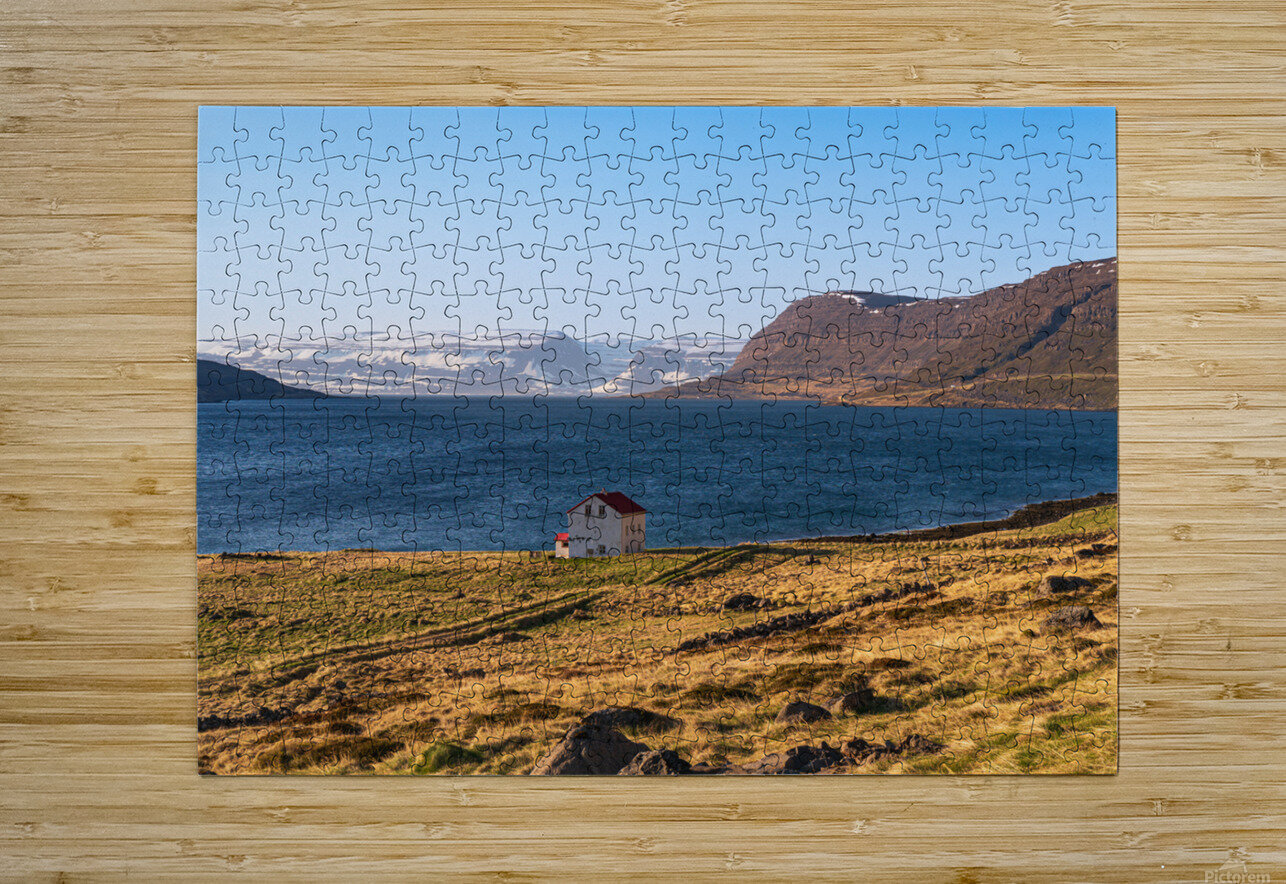 Lonely house in northern Iceland with wild nature John Nilsson Puzzle printing