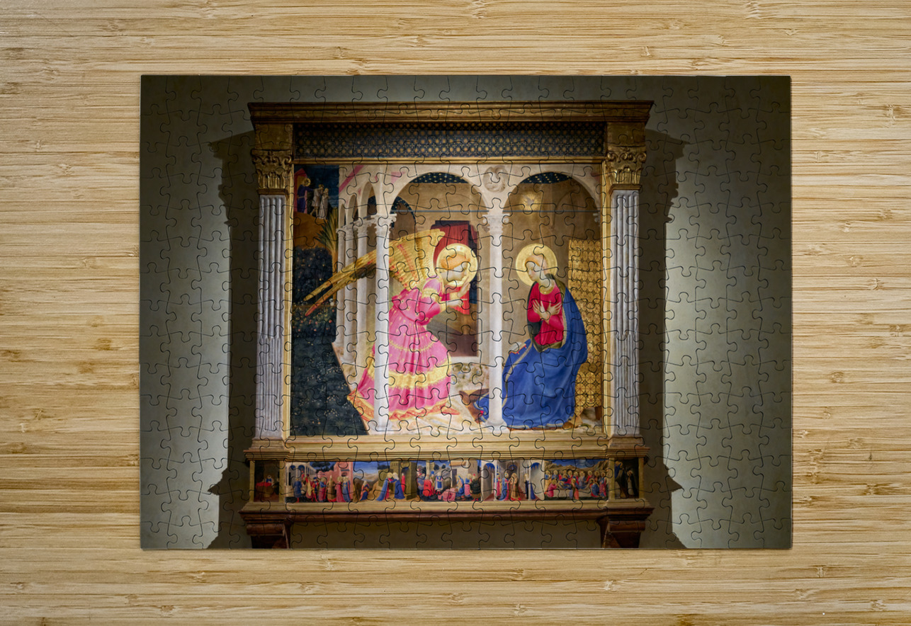 Cortona Arezzo Tuscany Italy. The Annunciation of Cortona is a panel-painting altarpiece or retable by Beato Angelico Marco Brivio Puzzle printing