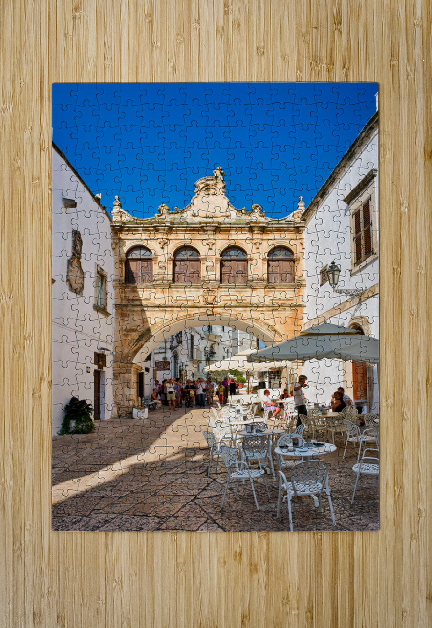 Apulia Puglia Italy. Ostuni. The white town. The Arco Scoppa arch Marco Brivio Puzzle printing