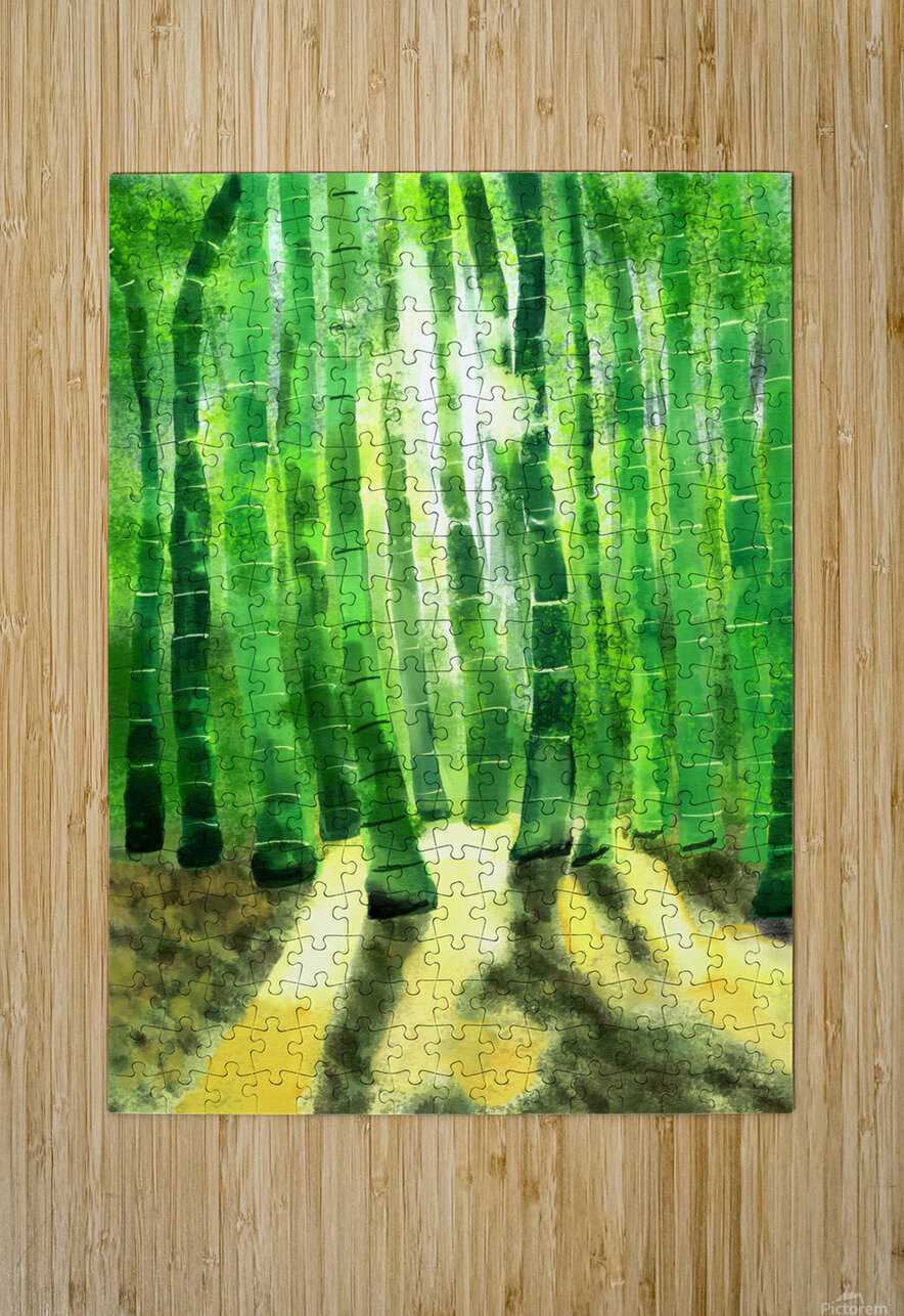 Bamboo tree in the forest with sunlight Shubham Sharma Puzzle printing