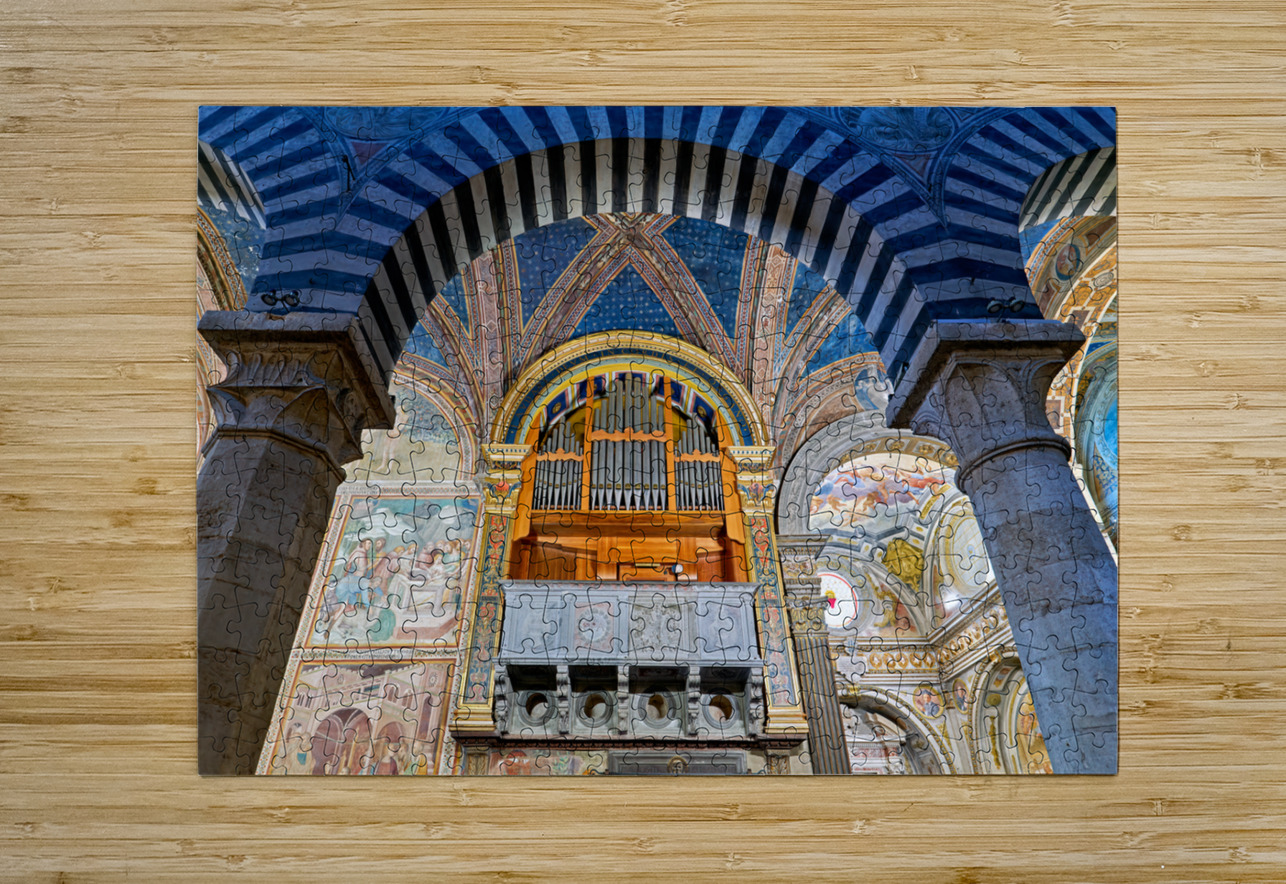 San Gimignano. Tuscany. Italy. The interior of the Collegiata di Santa Maria Assunta. Duomo Cathedral Marco Brivio Puzzle printing