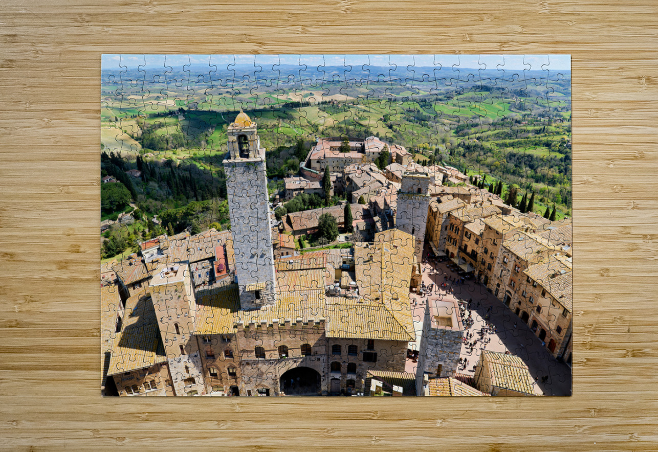 San Gimignano. Tuscany. Italy. Aerial view of the old town Marco Brivio Puzzle printing